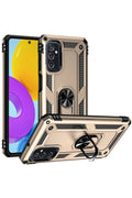 Mey İthalat® Samsung Galaxy M52 5G Kılıf Sofya Yüzüklü Silikon Kapak - Gold