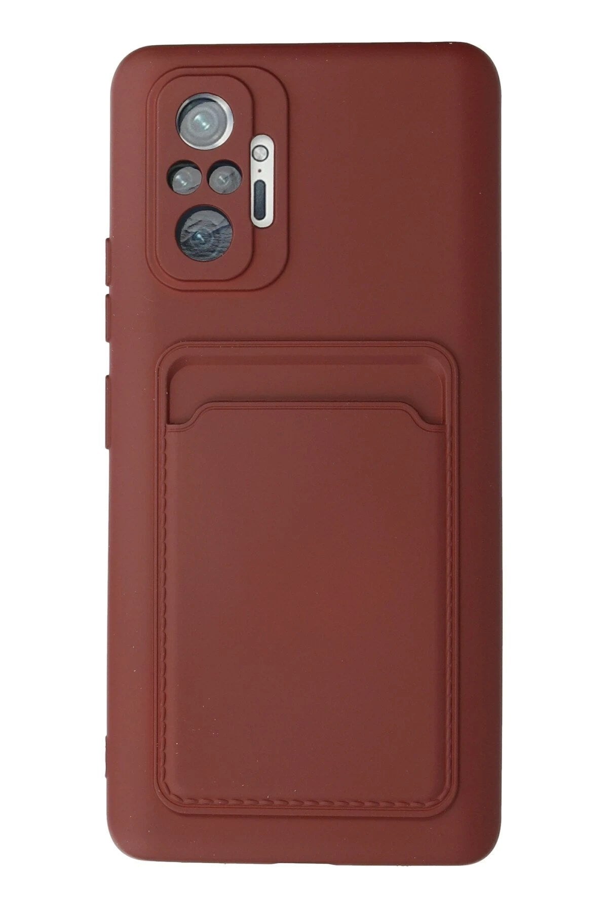 Mey İthalat® Redmi Note 10 Pro Kılıf Kelvin Kartvizitli Silikon - Bordo
