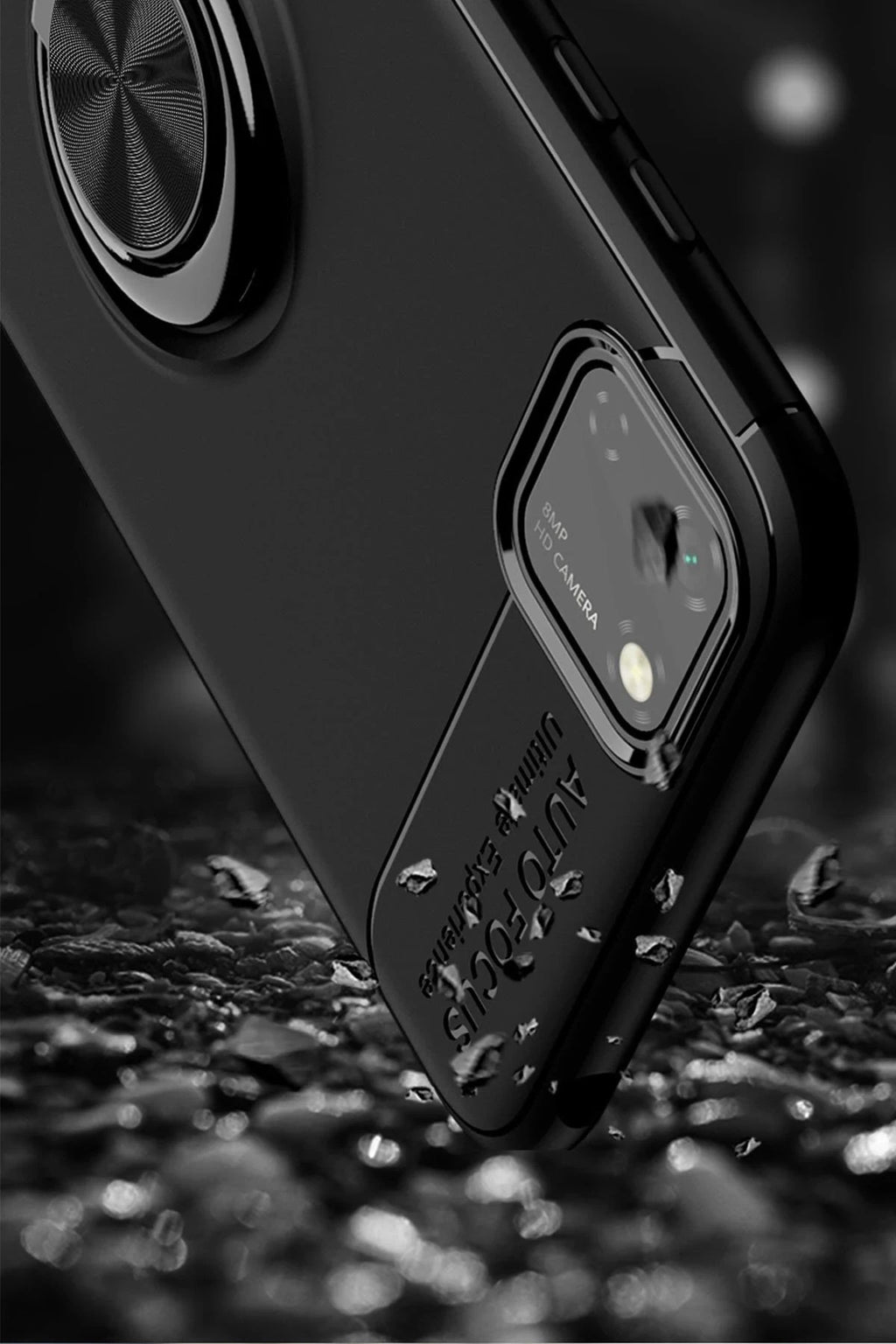 Mey İthalat® Huawei Y5P Kılıf Range Yüzüklü Silikon - Siyah-Kırmızı
