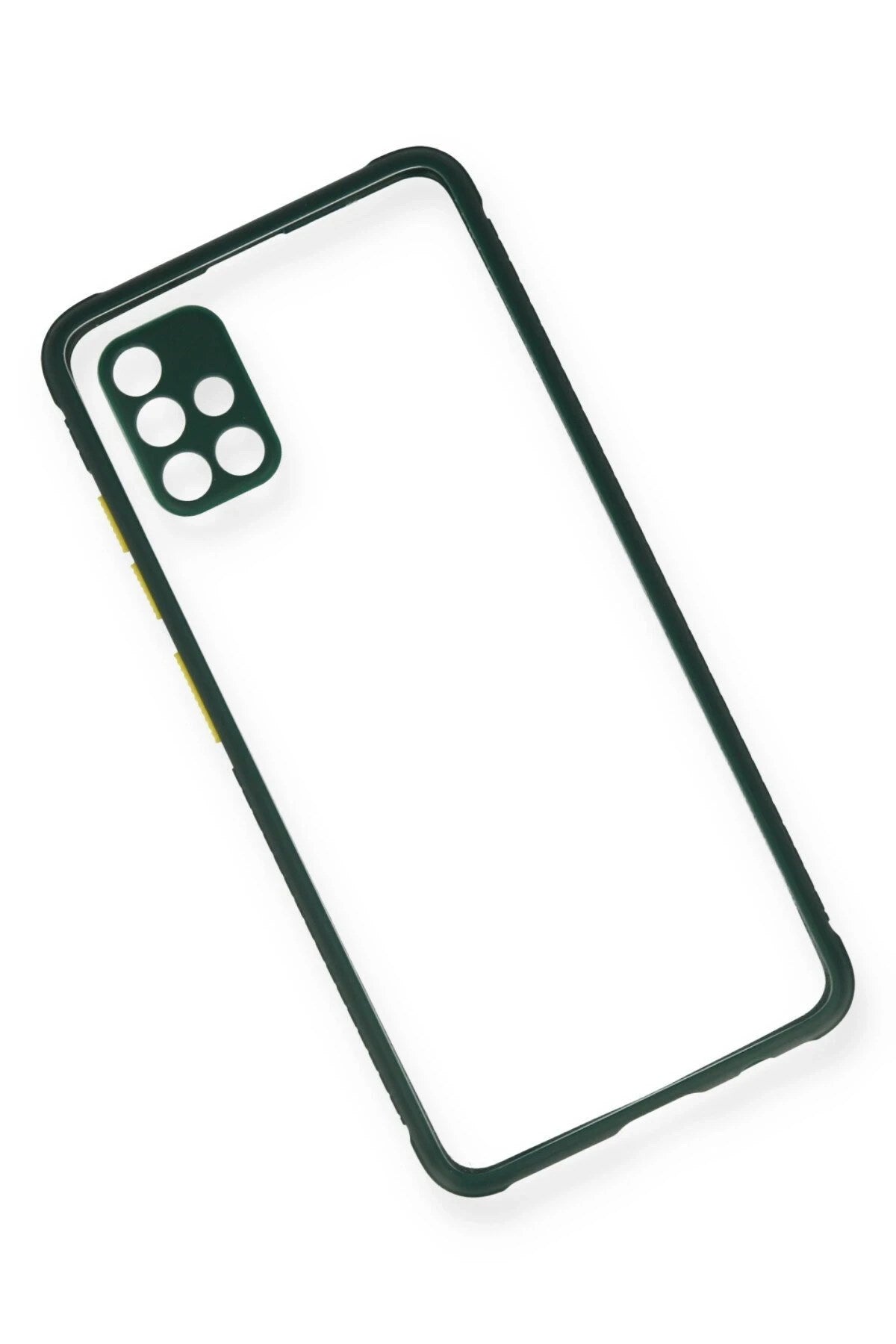 Mey İthalat® Samsung Galaxy A71 Kılıf Miami Şeffaf Silikon - Koyu Yeşil