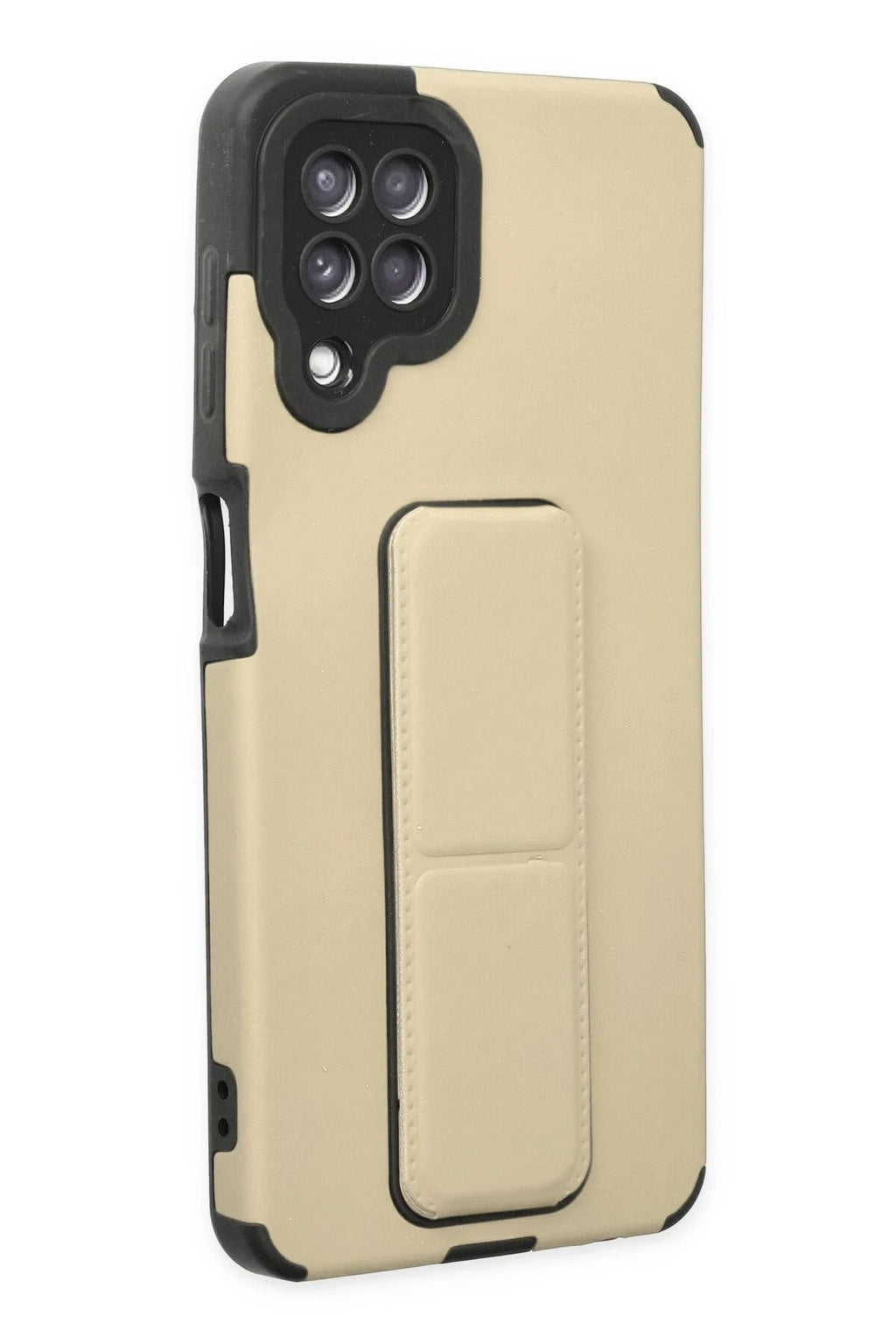 Mey İthalat® Samsung Galaxy A22 Kılıf Mega Standlı Silikon - Gold