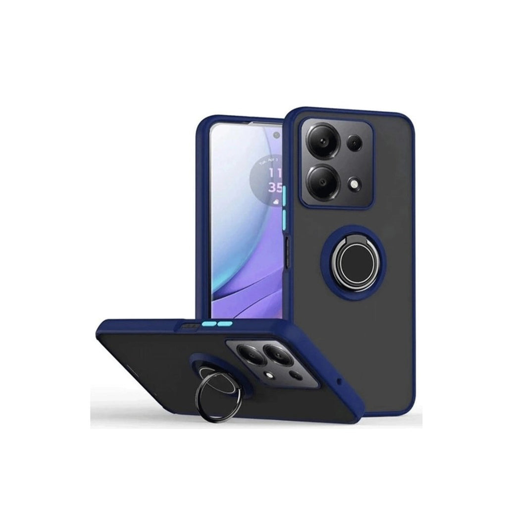 Mey İthalat® Redmi Note 13 Pro 5G Kılıf Montreal Yüzüklü Silikon Kapak - Lacivert