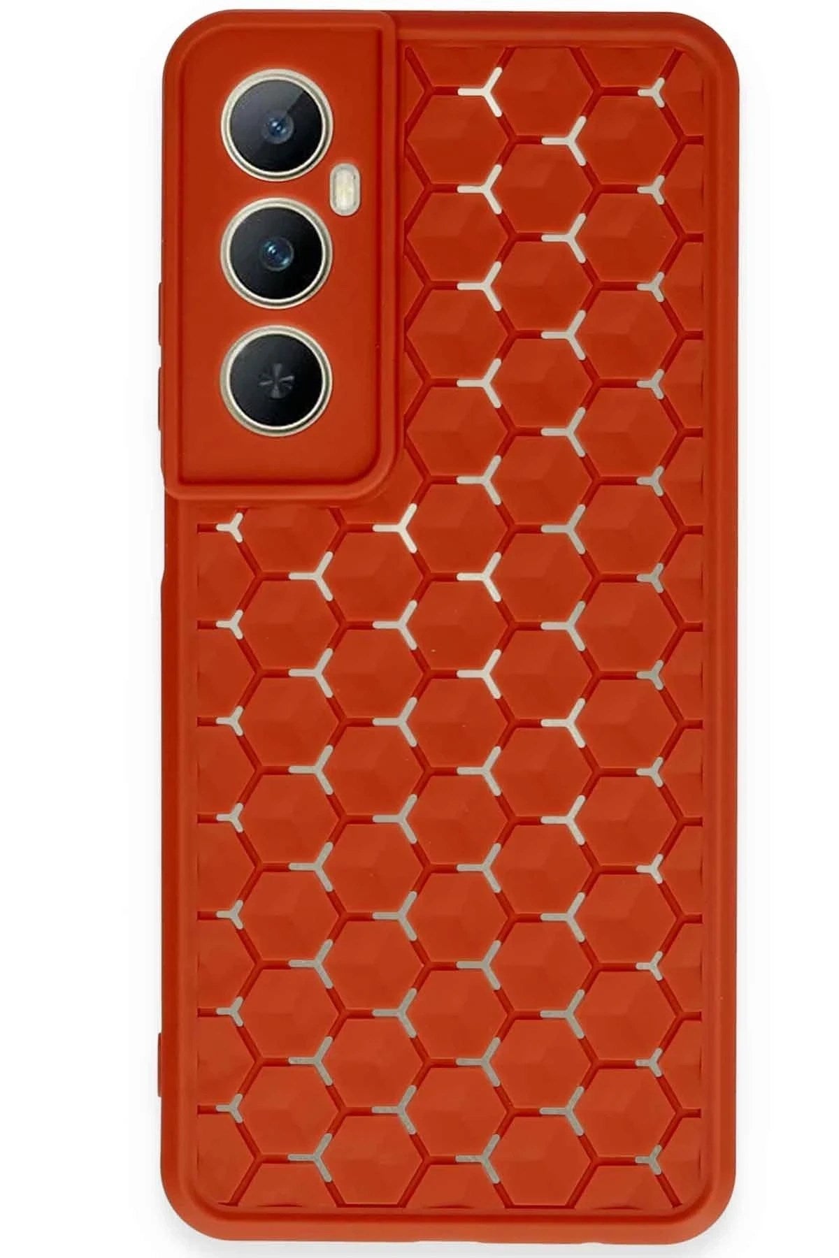 Mey İthalat® Realme C65 Kılıf Petek Silikon Kapak - Kırmızı