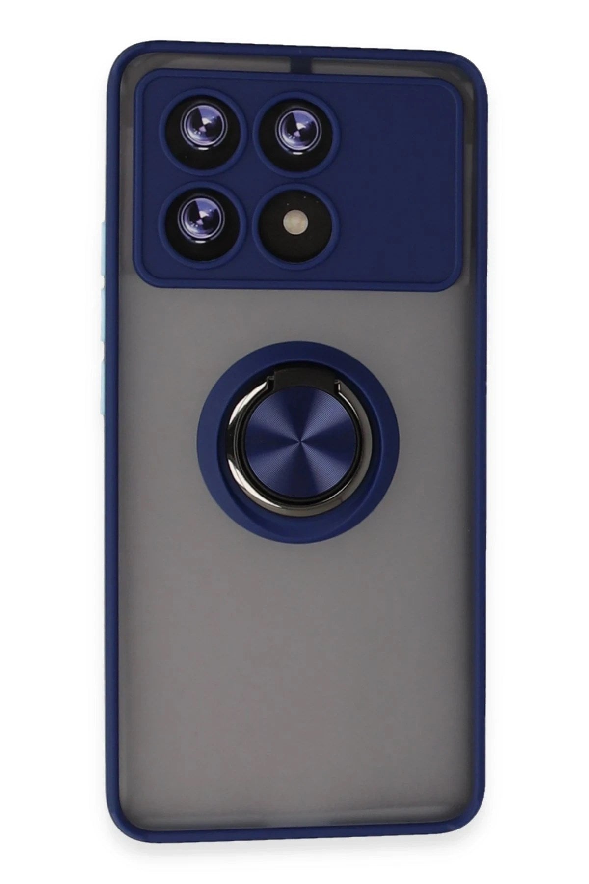 Mey İthalat® Poco X6 Pro Kılıf Montreal Yüzüklü Silikon Kapak - Lacivert