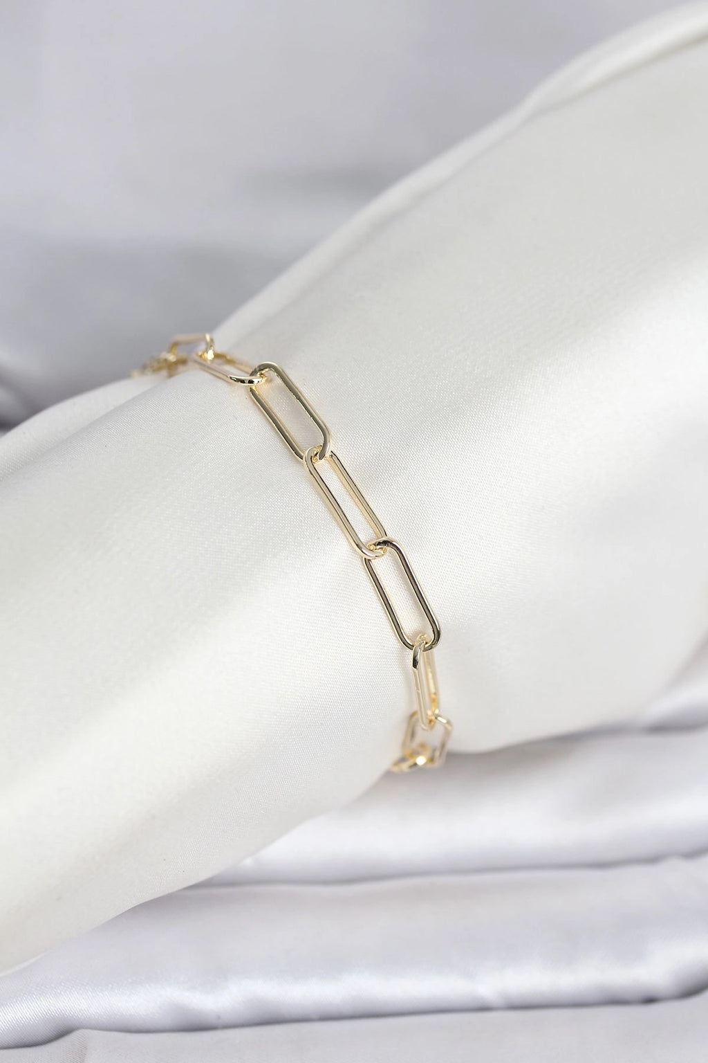 Mey İthalat® CM 14K Gold Renk Kalın Ataç Zincir Model Kadın Bileklik