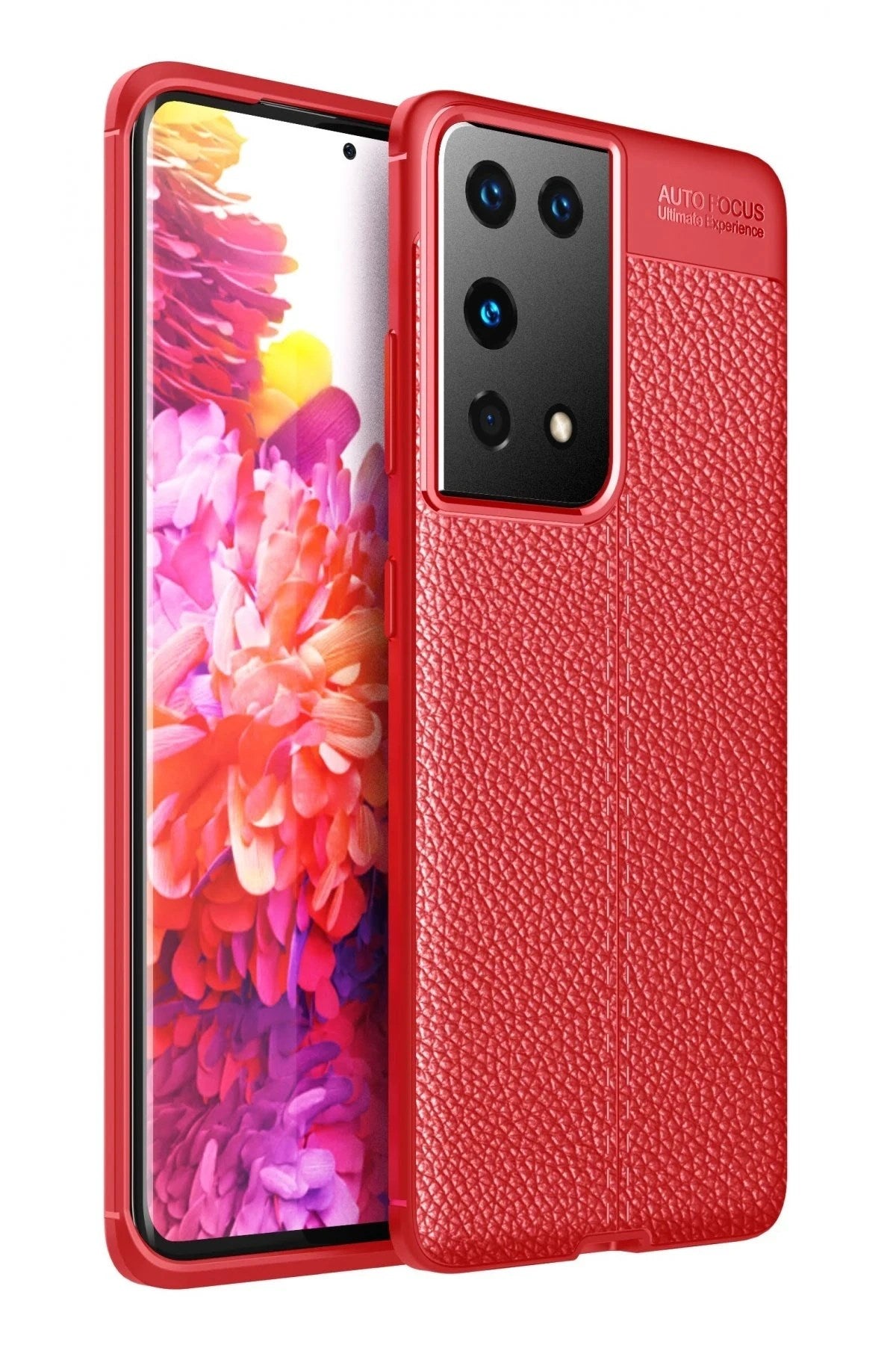 Mey İthalat® Samsung Galaxy S21 Ultra Kılıf Auto Focus Kapak - Kırmızı