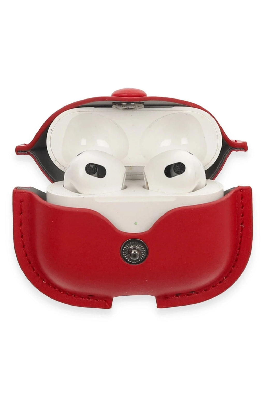 Mey İthalat® Airpods 3 (3.nesil) Çanta Deri Kılıf - Kırmızı