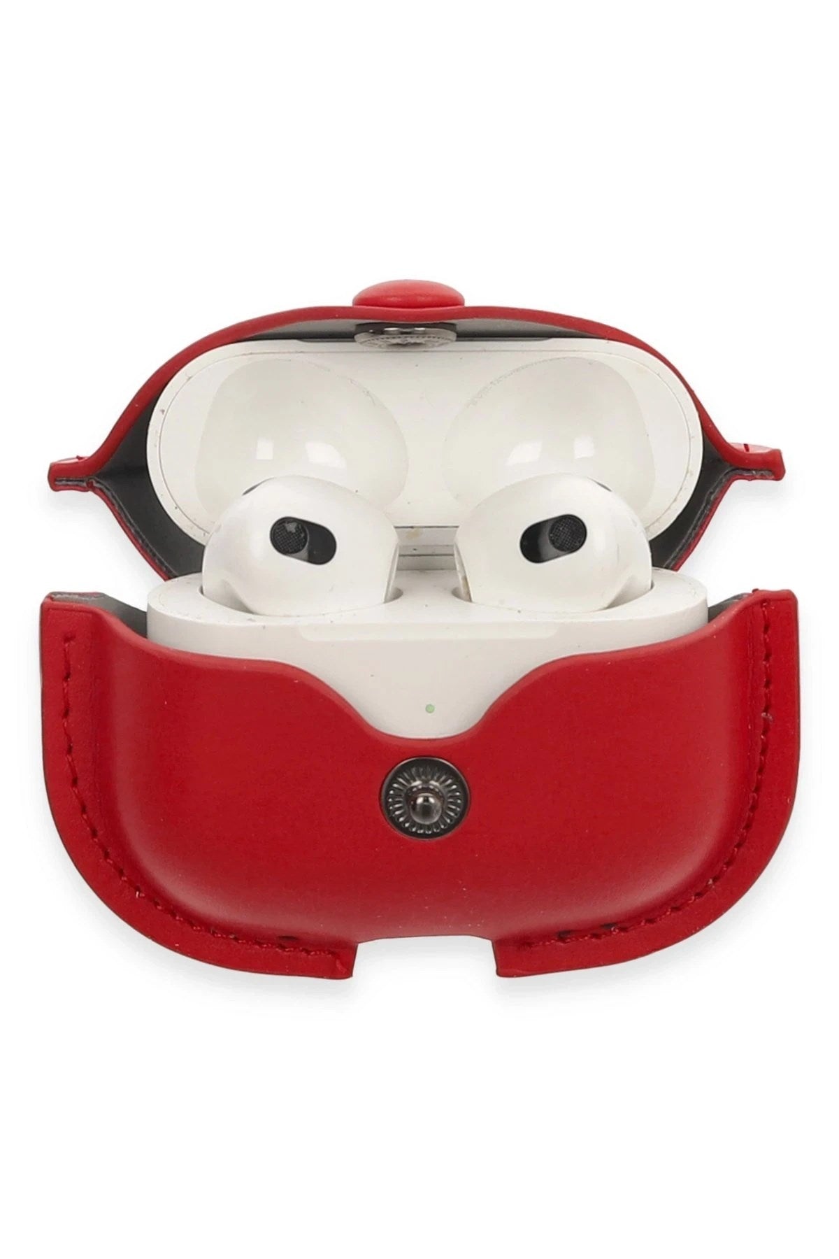 Mey İthalat® Airpods 3 (3.nesil) Çanta Deri Kılıf - Kırmızı