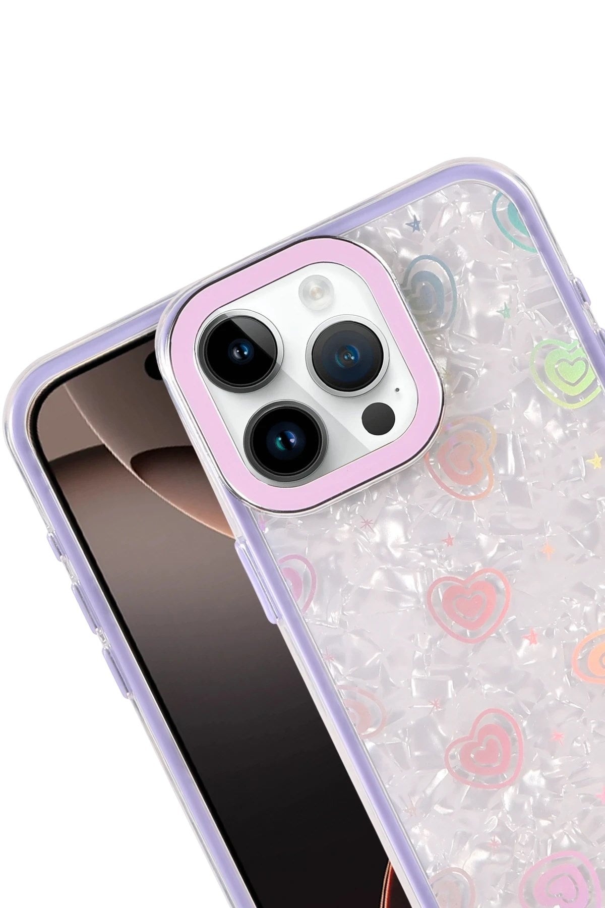 Mey İthalat® iPhone 14 Pro Max Lumi Desenli Kapak - Mor