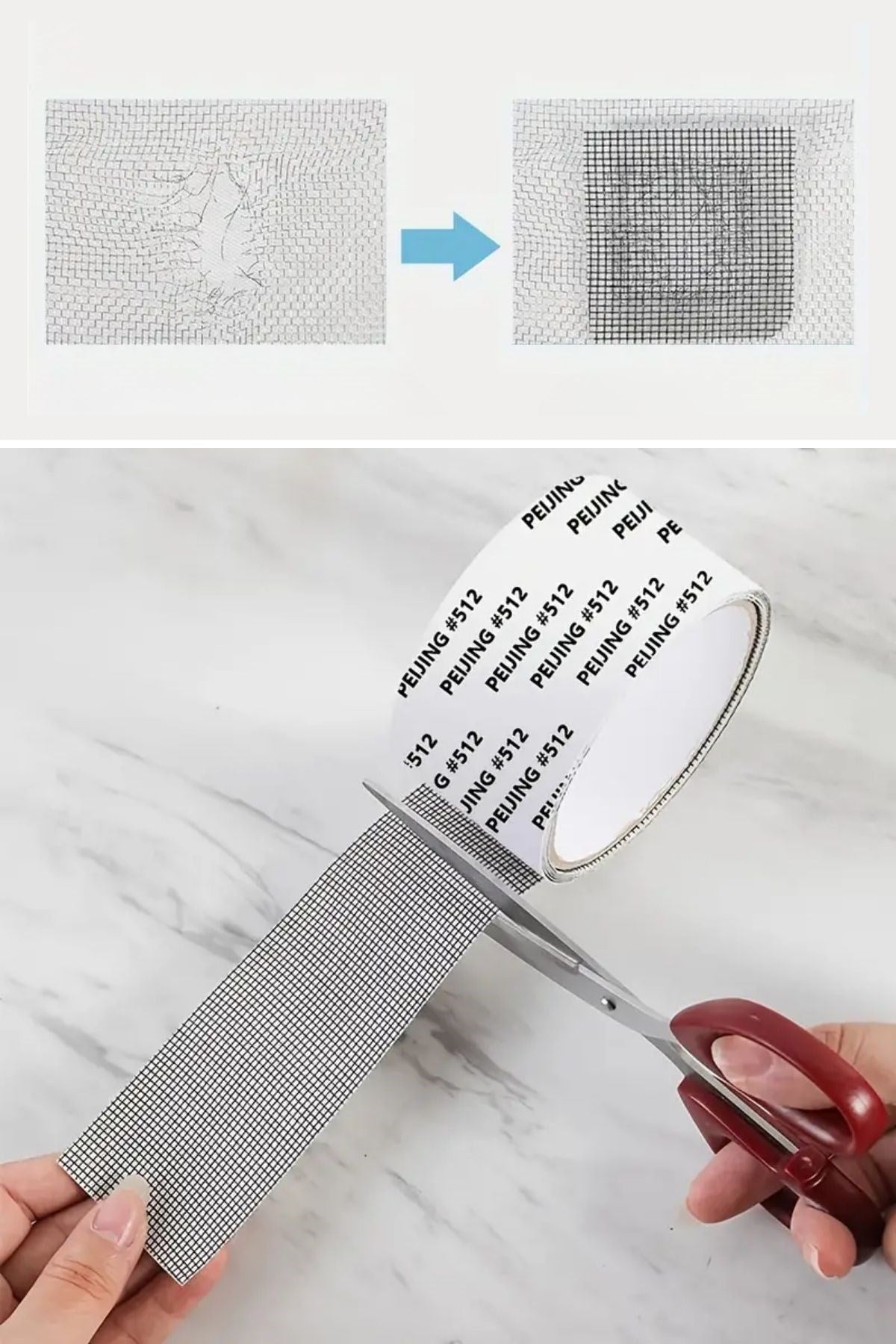 Güçlü Yapışkanlı Pencere Sineklik Tamir Bandı, Sineklik Tamir, Böcek Önleyici Yama Bandı 2 mt x 5 cm