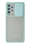 Mey İthalat® Samsung Galaxy A32 Kılıf Palm Buzlu Kamera Sürgülü Silikon - Turkuaz