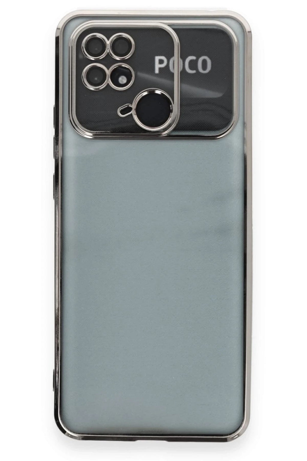 Mey İthalat® Redmi 10C Kılıf Lensli Silikon - Gümüş