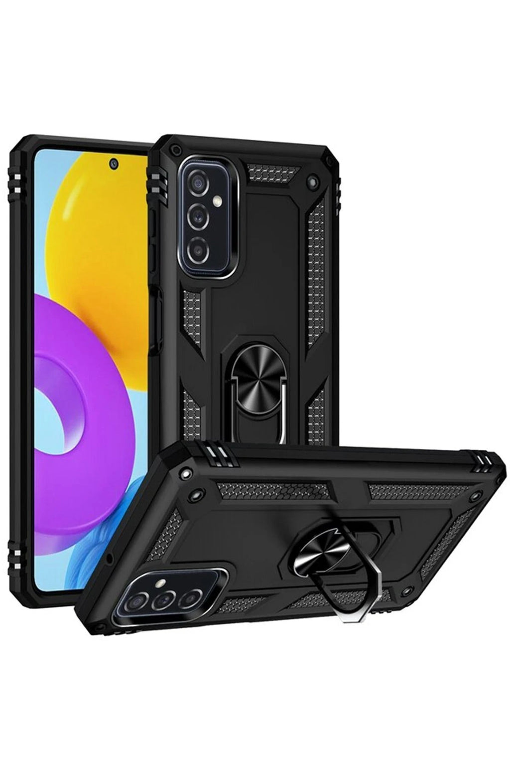 Mey İthalat® Samsung Galaxy M52 5G Kılıf Sofya Yüzüklü Silikon Kapak - Siyah