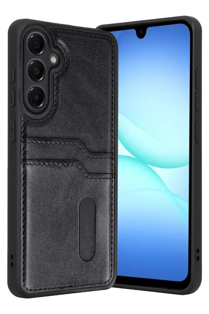 Mey İthalat® Samsung Galaxy A57 5G Sara Kartvizitli Deri Kılıf - Siyah