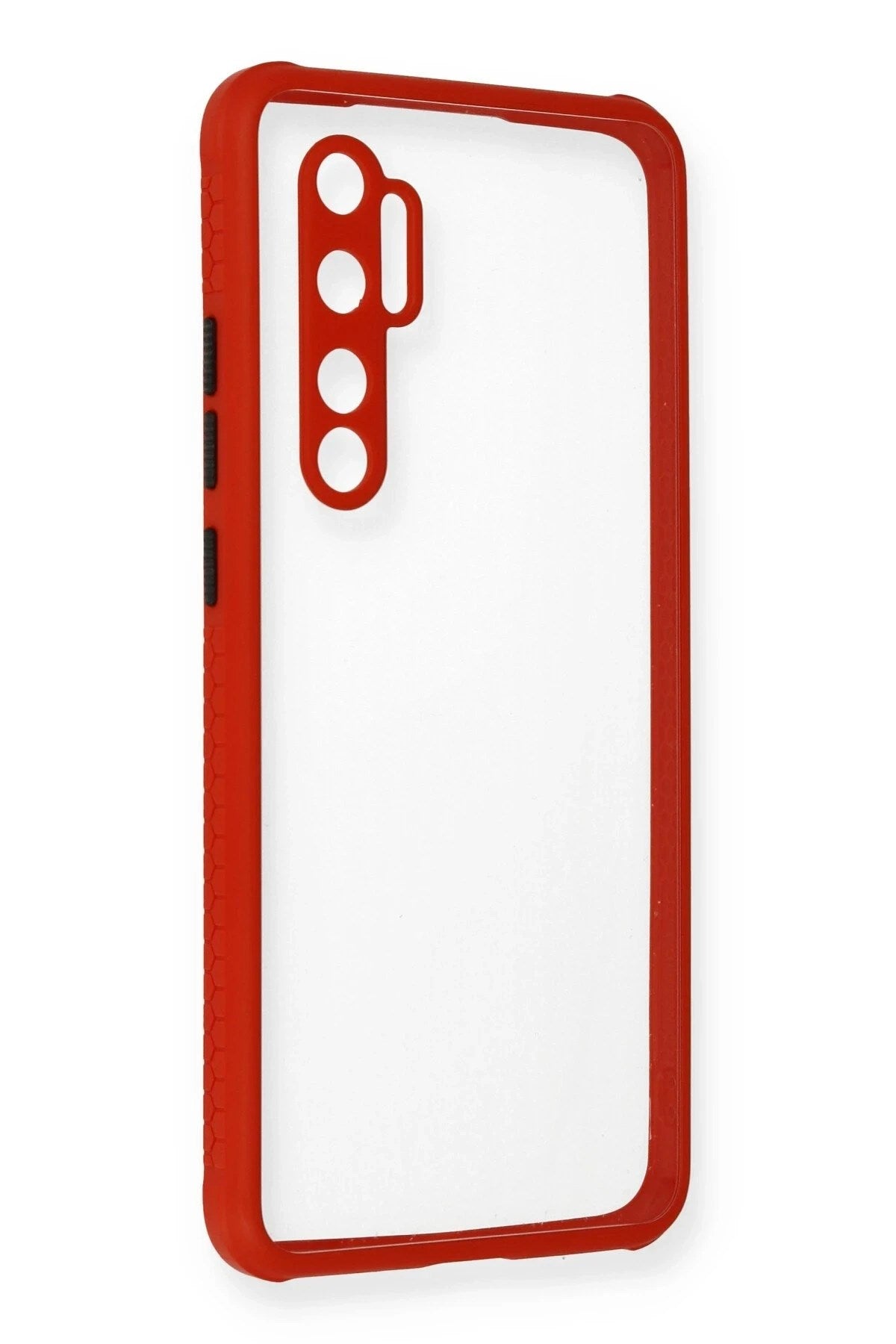 Mey İthalat® Mi Note 10 Lite Kılıf Miami Şeffaf Silikon - Kırmızı