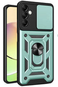 Mey İthalat® Samsung Galaxy S24 FE Pars Lens Yüzüklü Silikon - Yeşil