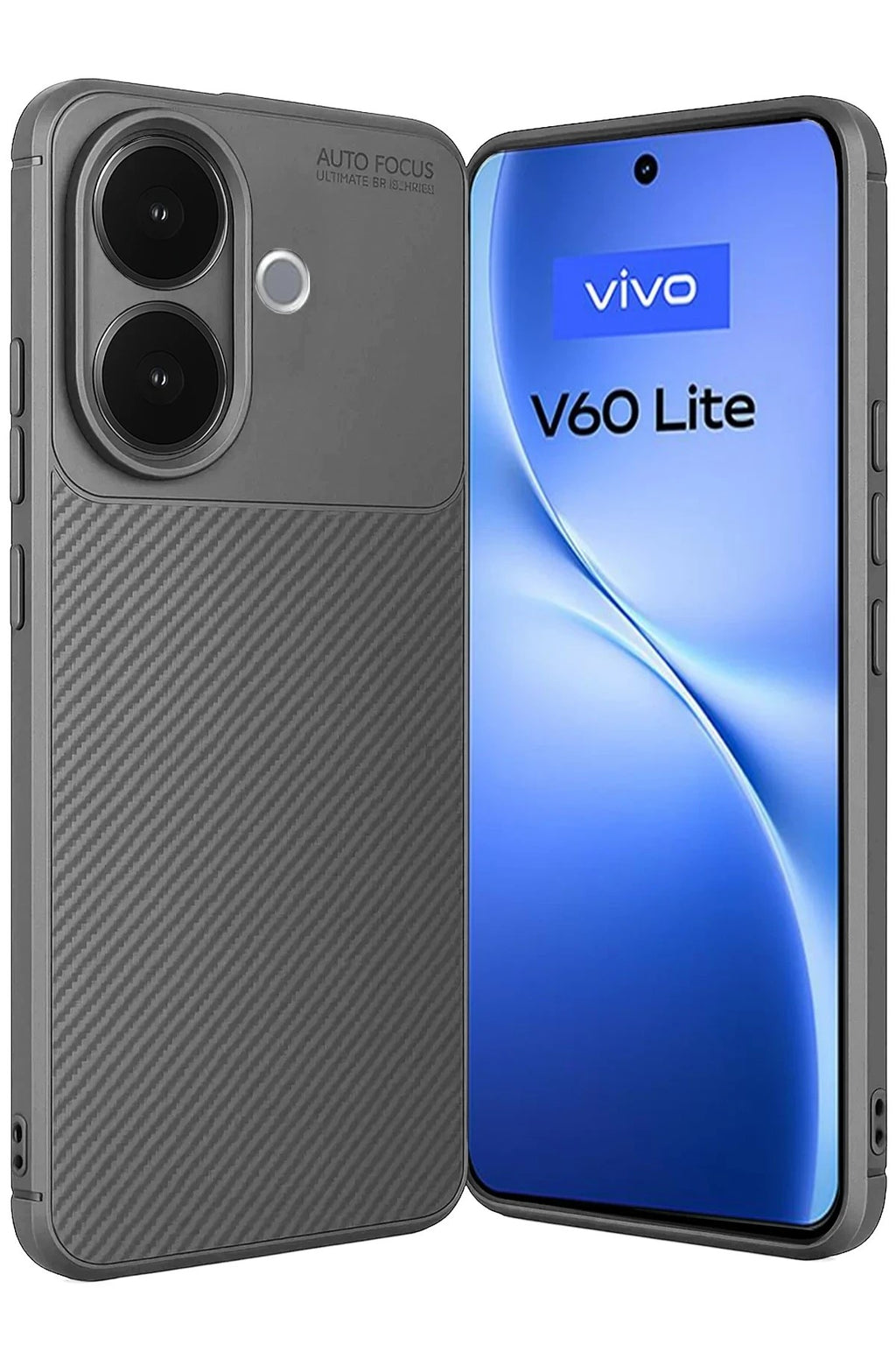 Mey İthalat® Vivo V60 Lite Auto Focus Karbon Kapak - Gri