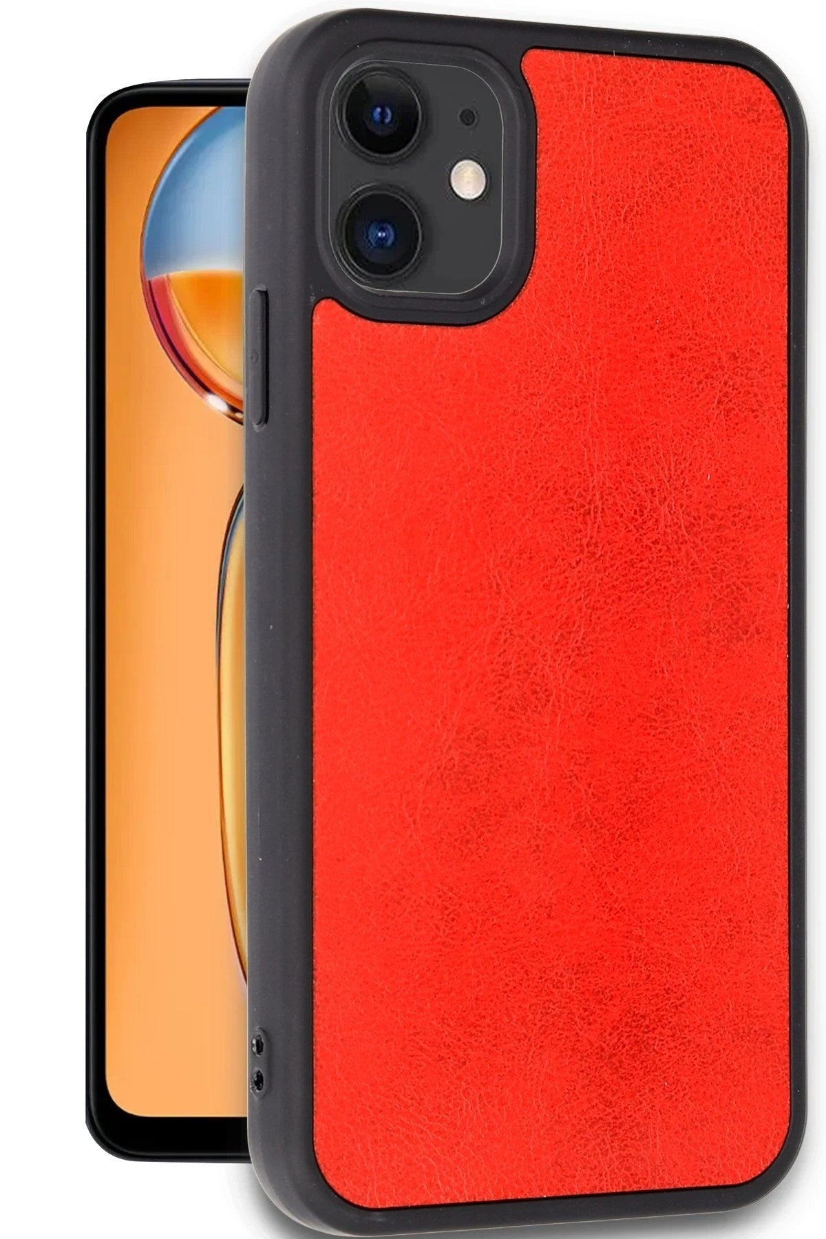 Mey İthalat® iPhone 11 Kılıf Aras Deri Kapak - Kırmızı