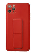Mey İthalat® iPhone 11 Pro Max Kılıf Coco Deri Standlı Kapak - Kırmızı