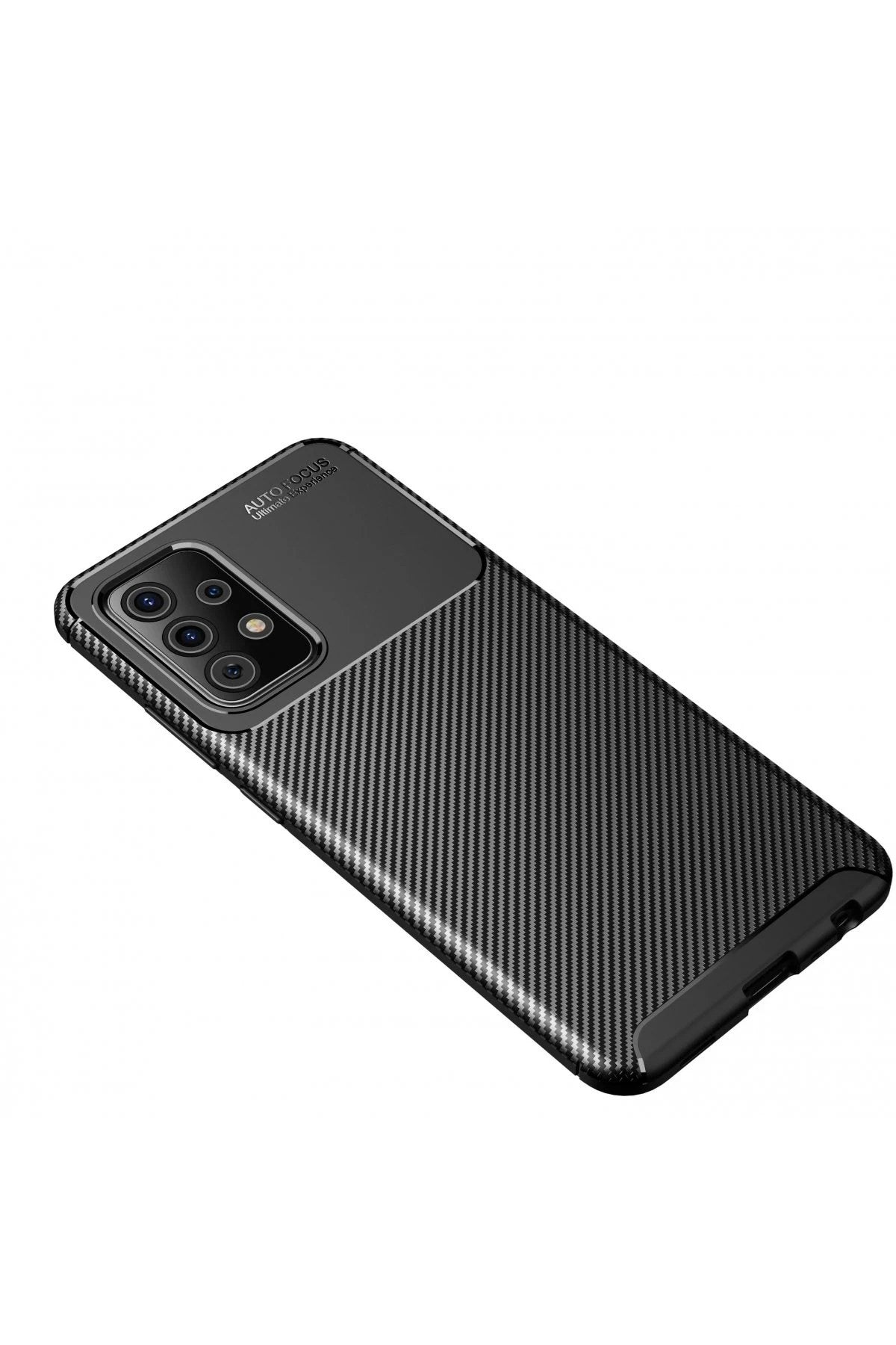 Mey İthalat® Samsung Galaxy A72 Kılıf Auto Focus Karbon Kapak - Siyah
