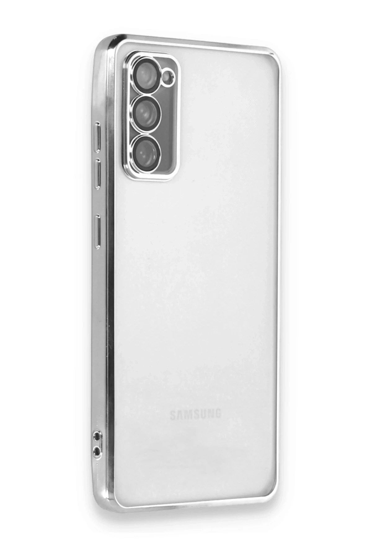 Mey İthalat® Samsung Galaxy S20 FE Kılıf Lensli Silikon - Gümüş