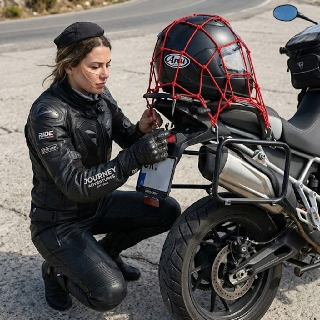Kask Esnek Motosiklet Kask ve Bagaj Filesi – Kask Sabitleyici Plastik Kancalı Taşıma Ağı 35x35 cm