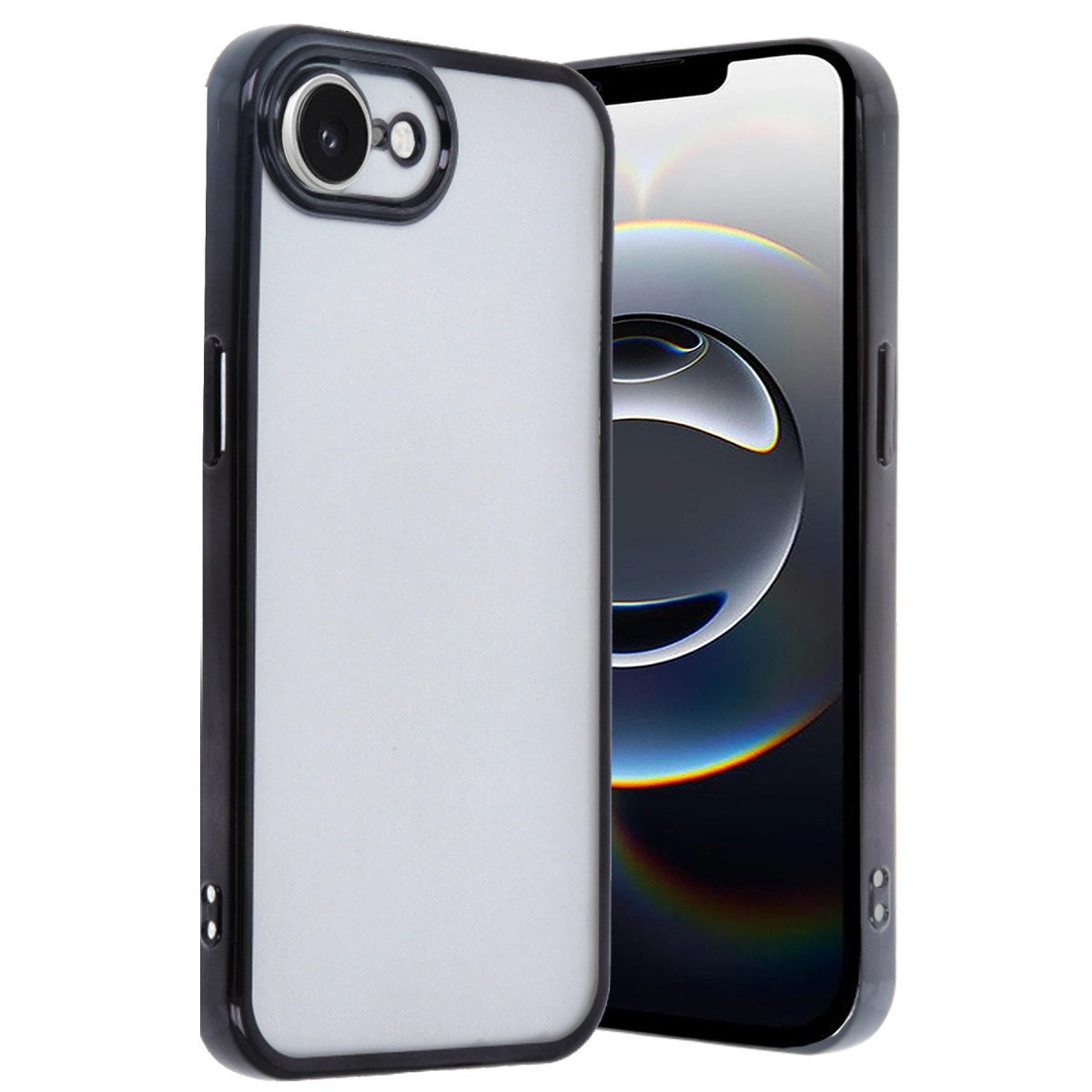 Mey İthalat® iPhone 16E Kılıf Lensli Silikon - Siyah