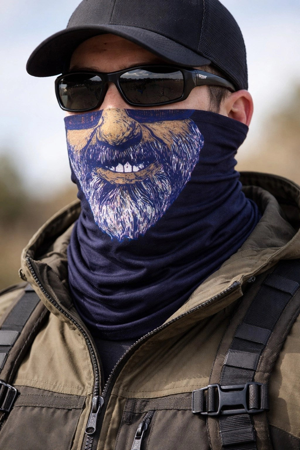 Mey İthalat® Sakallı Yüz Desenli Baf Buff – Çok Amaçlı Boyunluk &amp; Maske 1 No
