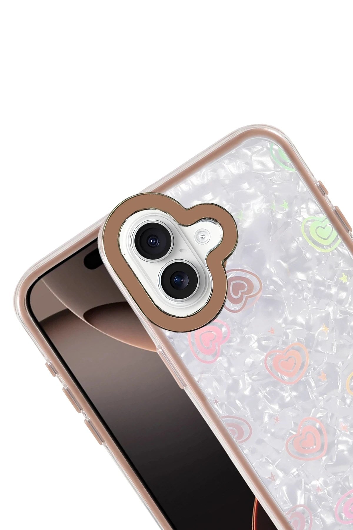 Mey İthalat® iPhone 16 Lumi Desenli Kapak - Çöl Titanyum