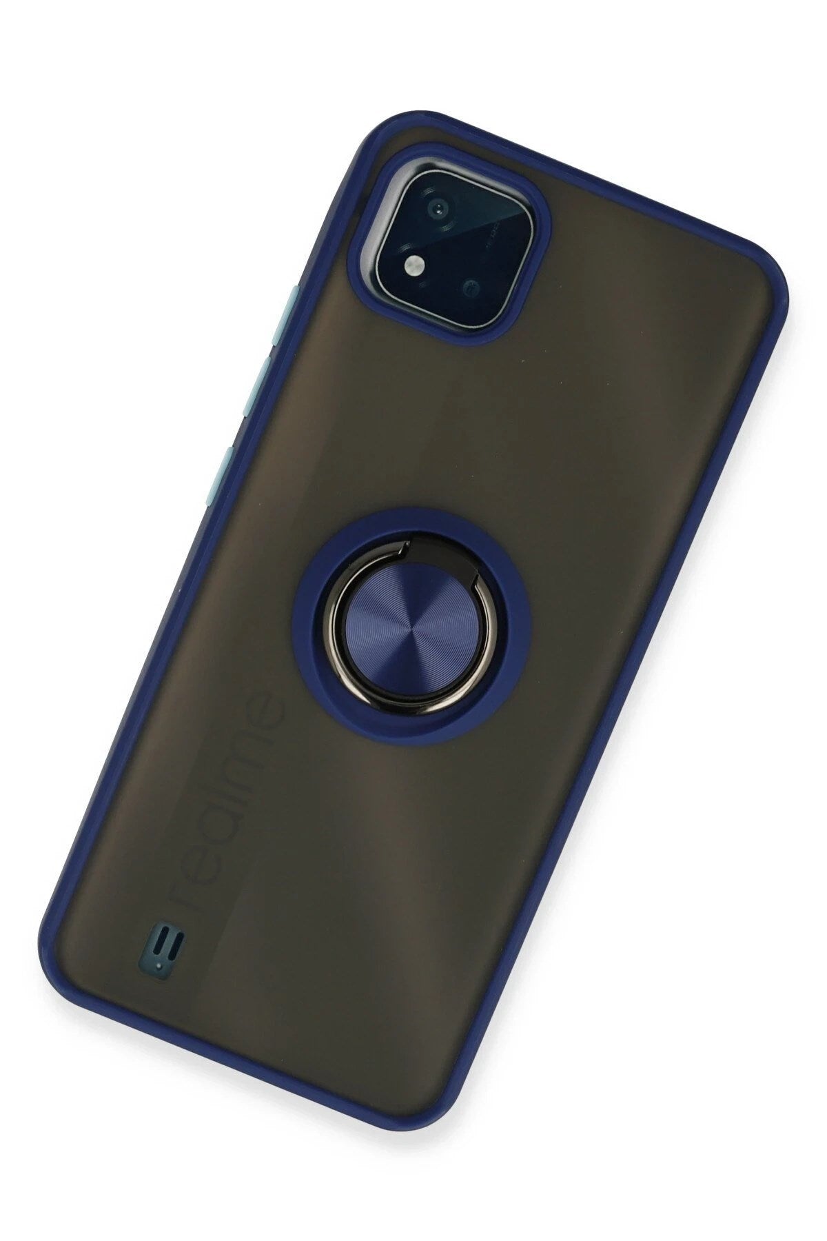Mey İthalat® Realme C11 2021 Kılıf Montreal Yüzüklü Silikon Kapak - Lacivert