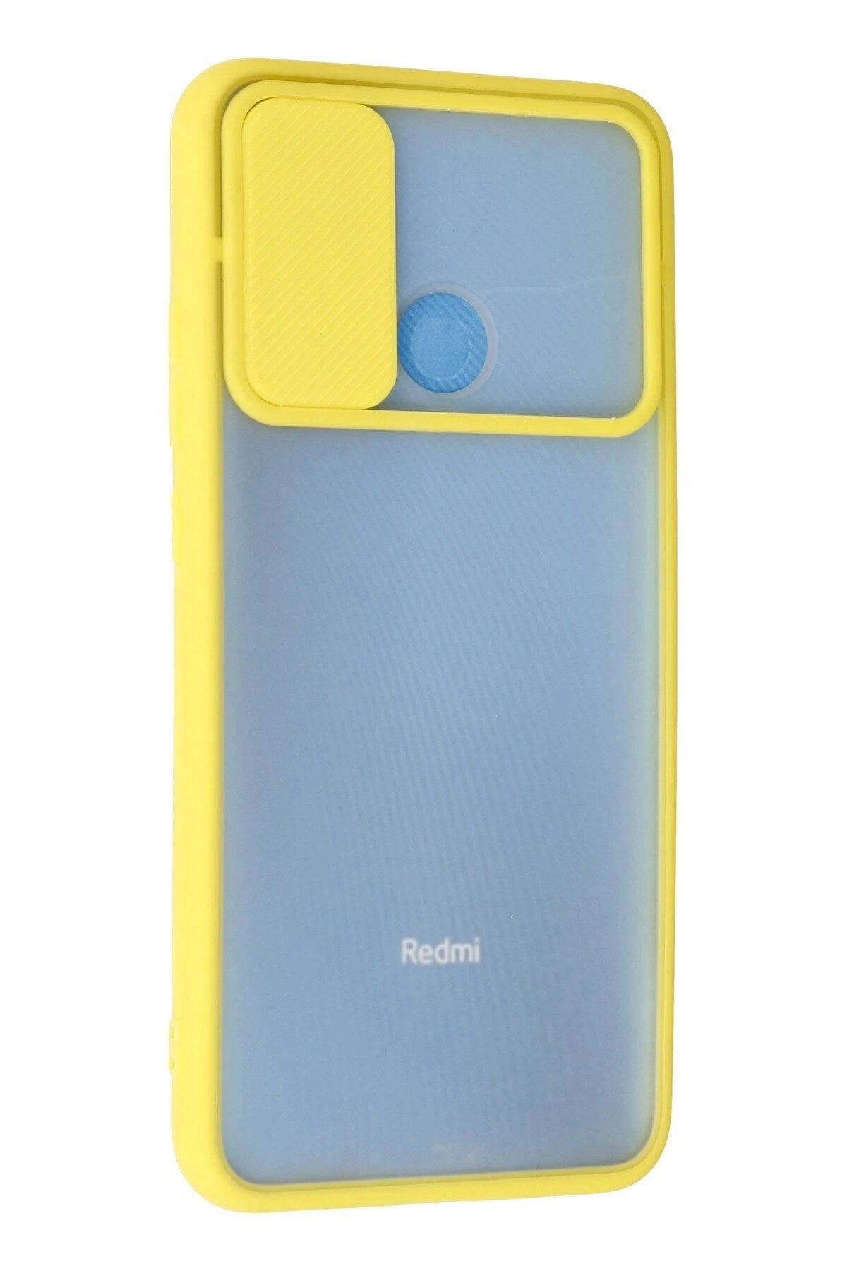 Mey İthalat® Redmi 9C Kılıf Palm Buzlu Kamera Sürgülü Silikon - Sarı