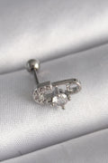 Mey İthalat® 316L Çelik Gümüş Renk Zirkon Taşlı Toplu İğne Tragus Piercing