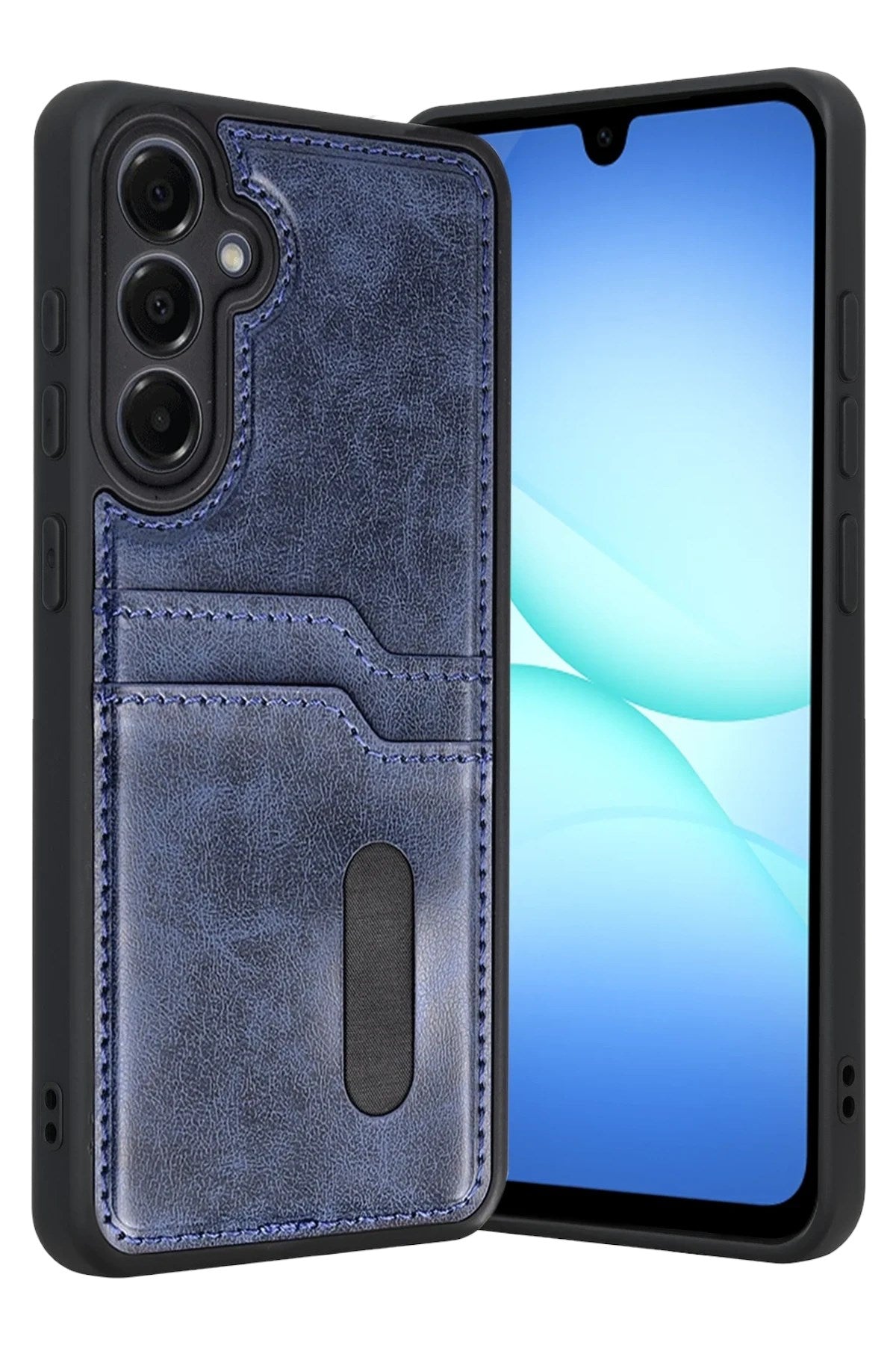 Mey İthalat® Samsung Galaxy A17 5G Sara Kartvizitli Deri Kılıf - Lacivert