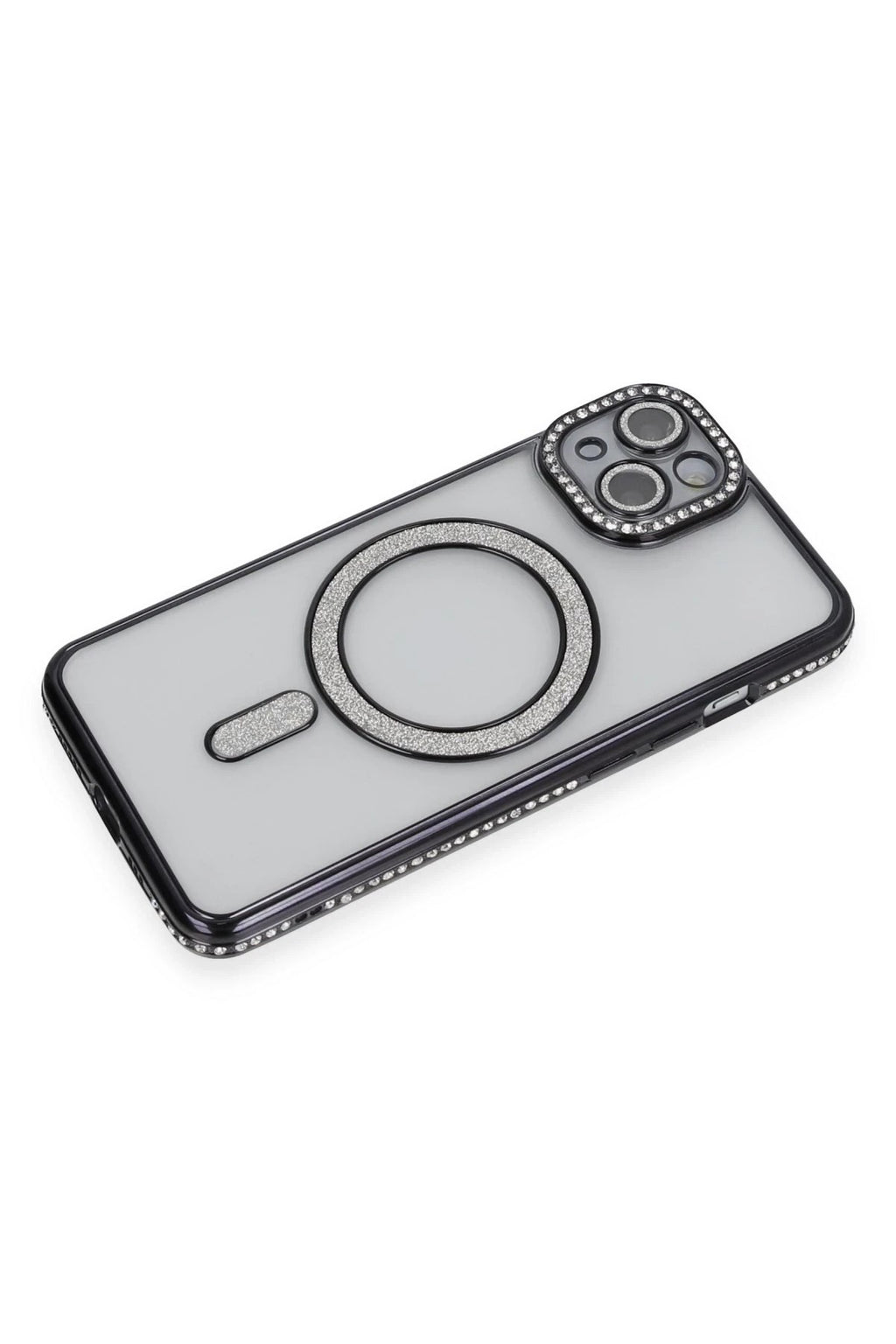 Mey İthalat® iPhone 13 Kılıf Joke Simli Magneticsafe Kılıf - Siyah