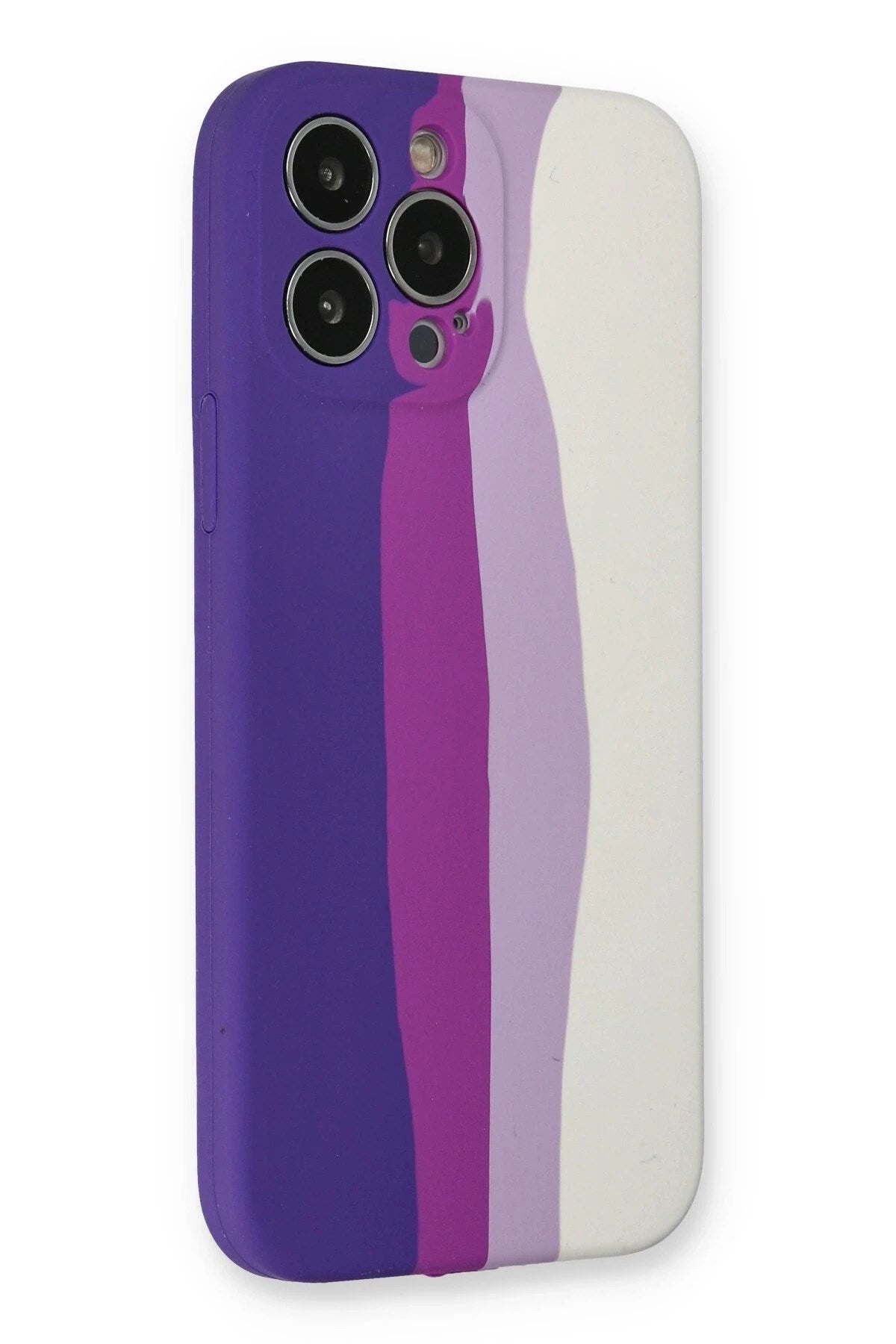 Mey İthalat® iPhone 13 Pro Kılıf Ebruli Lansman Silikon - Mor-Beyaz