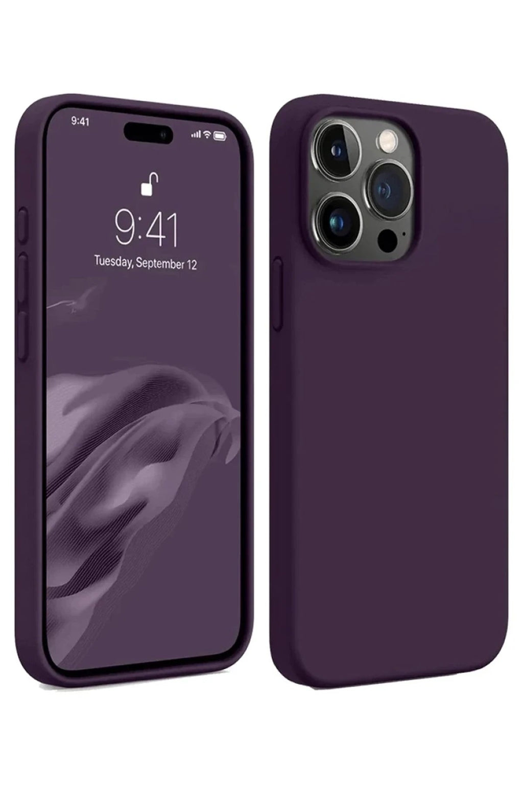 Mey İthalat® iPhone 15 Pro Max Kılıf First Silikon - Mürdüm