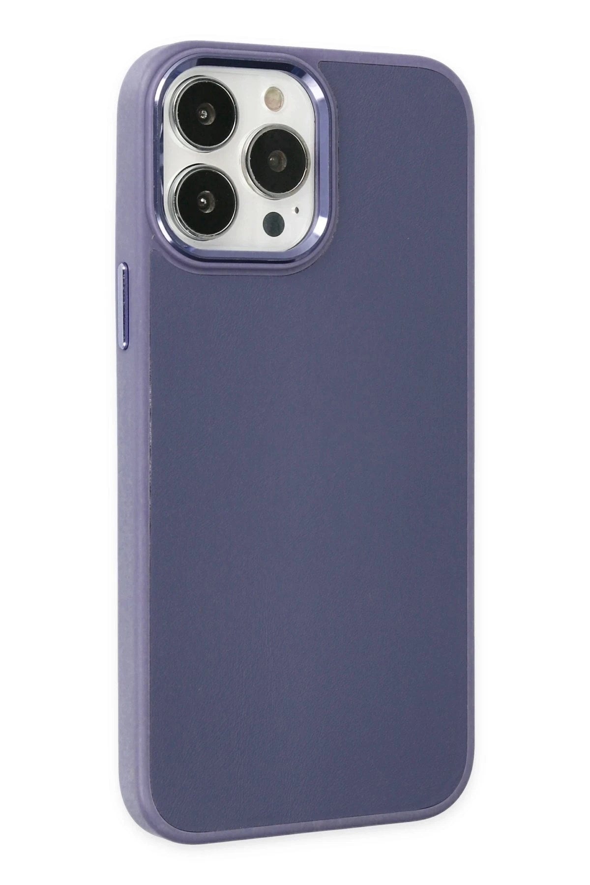 Mey İthalat® iPhone 13 Pro Kılıf Asya Deri Silikon - Mor