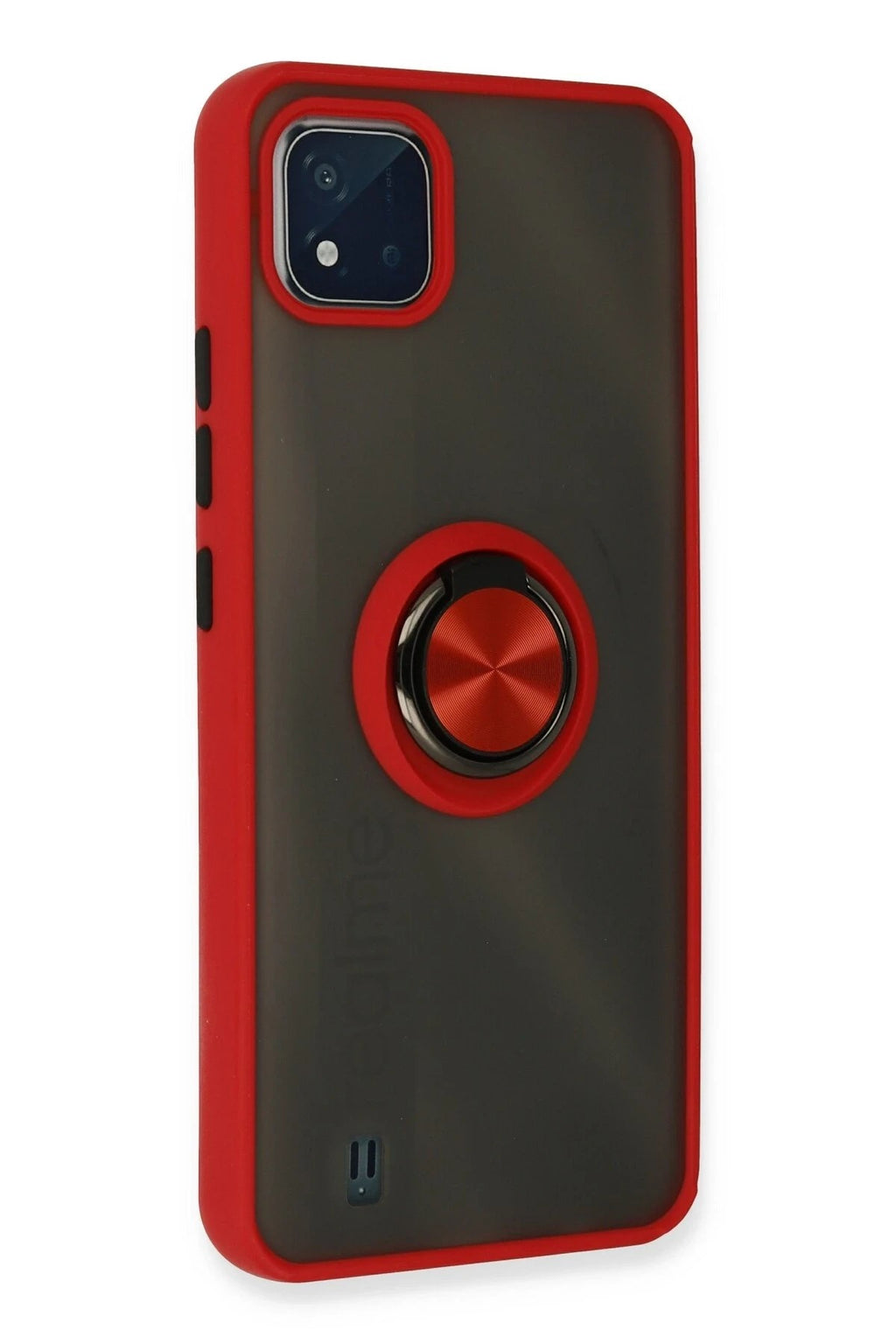 Mey İthalat® Realme C11 2021 Kılıf Montreal Yüzüklü Silikon Kapak - Kırmızı