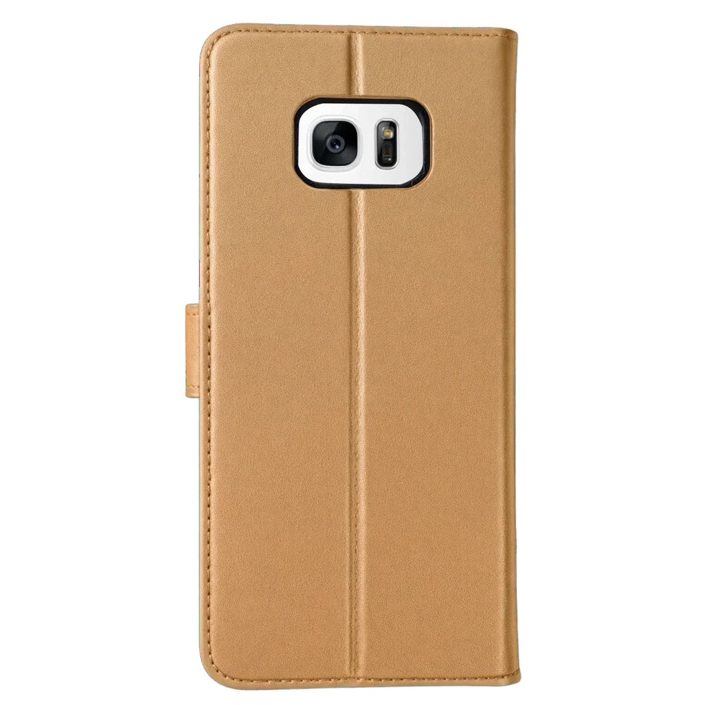 Mey İthalat® Samsung Galaxy S7 Edge Trend S Plus Kapaklı Kılıf - Gold