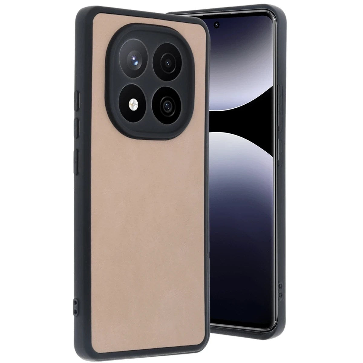 Mey İthalat® Redmi Note 14 Pro 5G Kılıf Aras Deri Kapak - Pudra