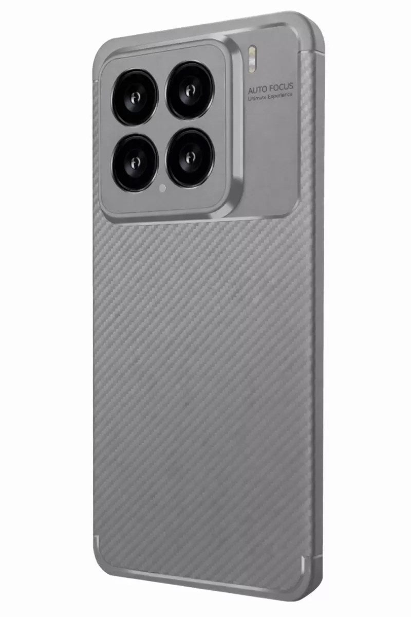 Mey İthalat® Mi 15 Kılıf Auto Focus Karbon Kapak - Gri