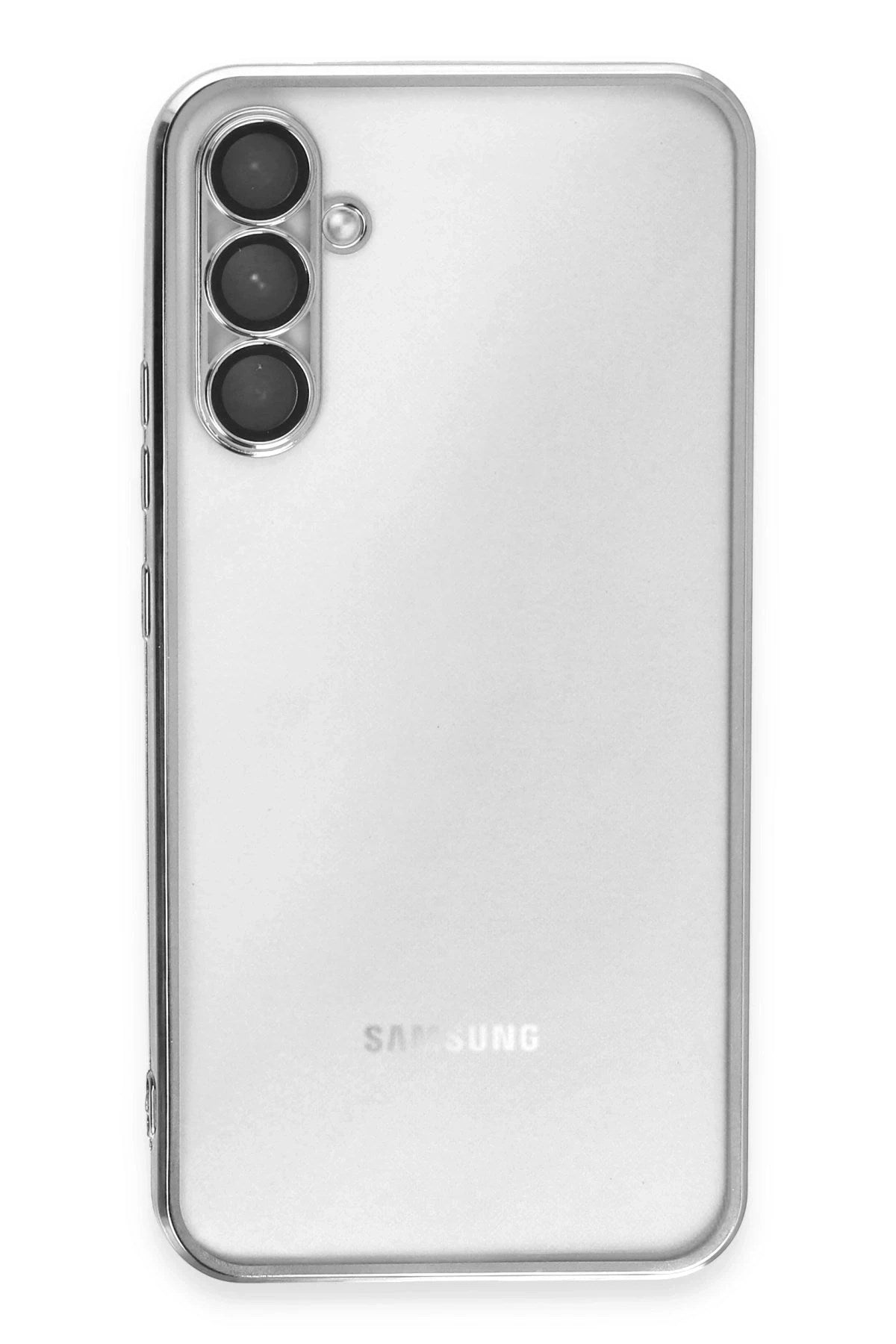Mey İthalat® Samsung Galaxy A54 5G Kılıf Lensli Silikon - Gümüş