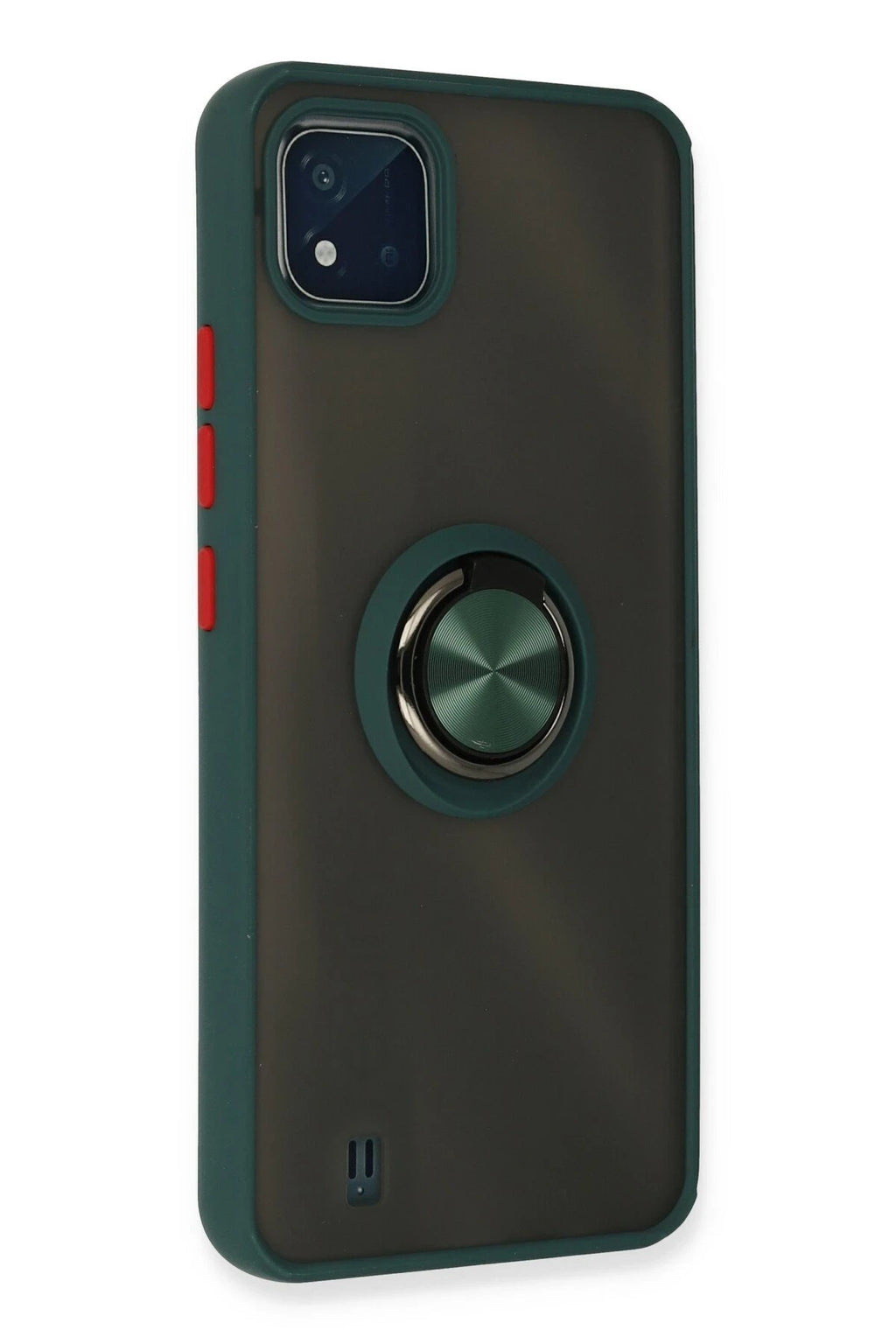 Mey İthalat® Realme C11 2021 Kılıf Montreal Yüzüklü Silikon Kapak - Yeşil