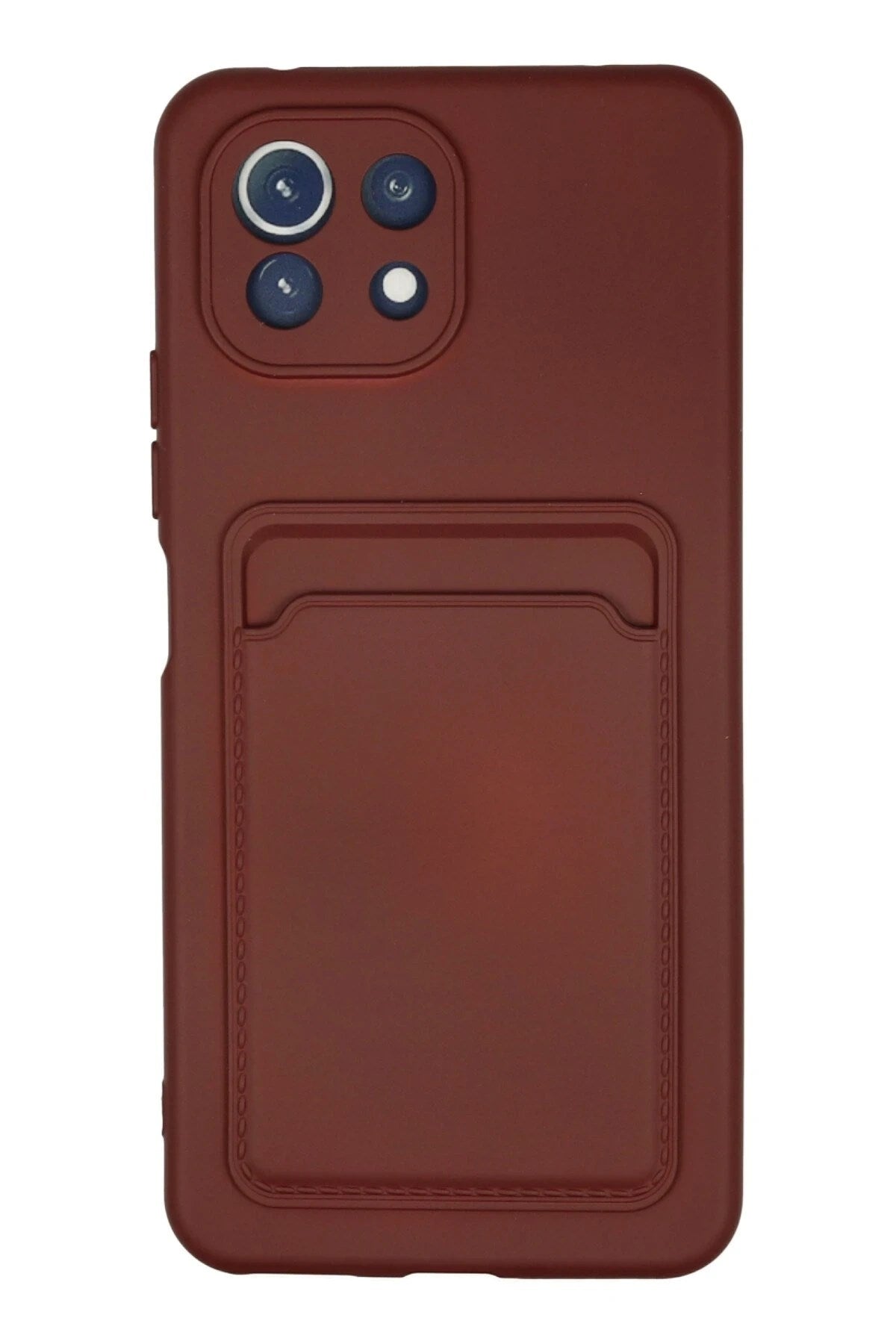 Mey İthalat® Mi 11 Kılıf Kelvin Kartvizitli Silikon - Bordo