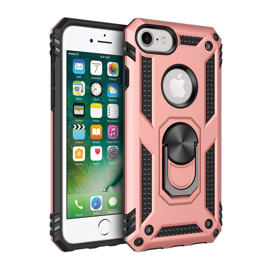 Mey İthalat® iPhone 7 Kılıf Sofya Yüzüklü Silikon Kapak - Rose