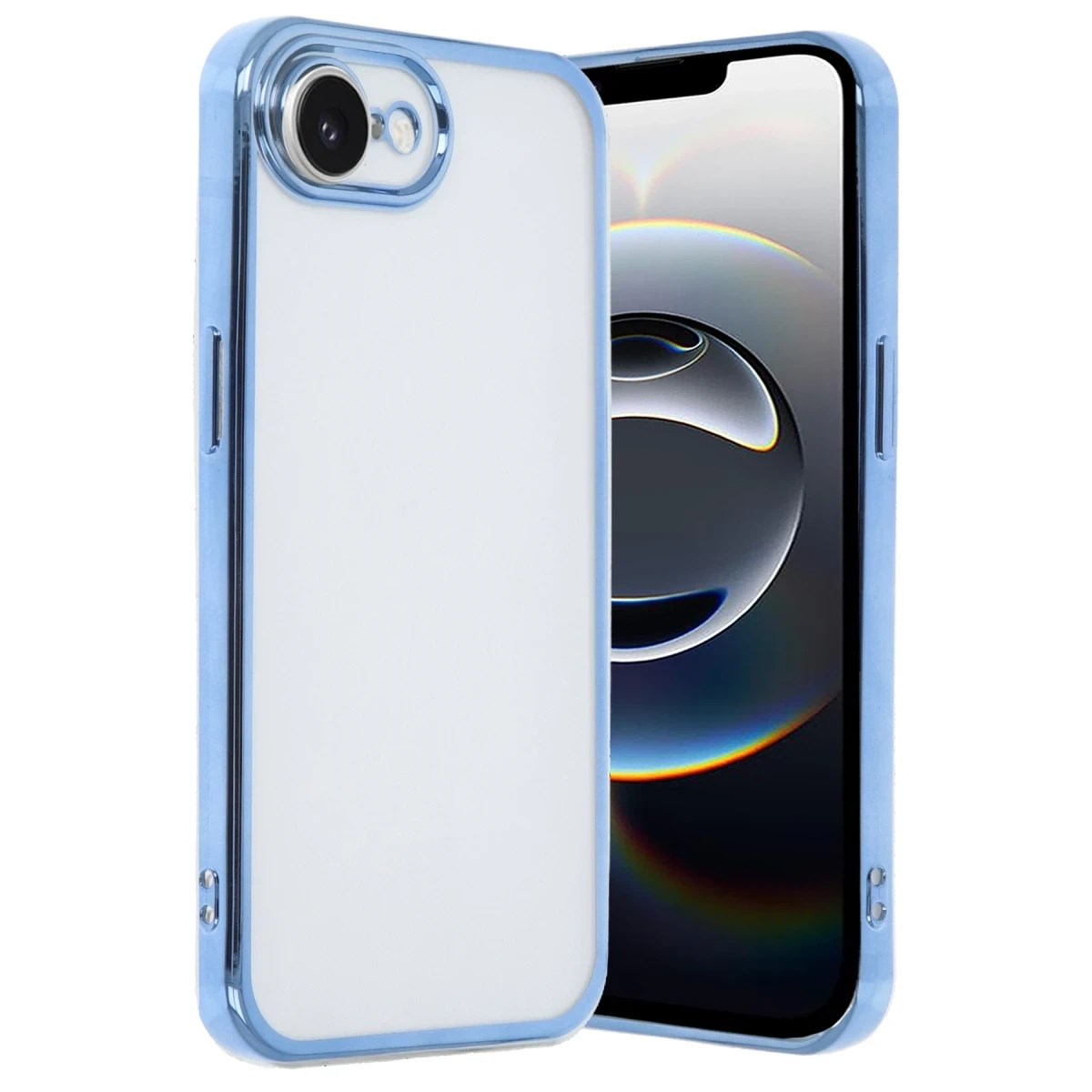 Mey İthalat® iPhone 16E Kılıf Lensli Silikon - Açık Mavi
