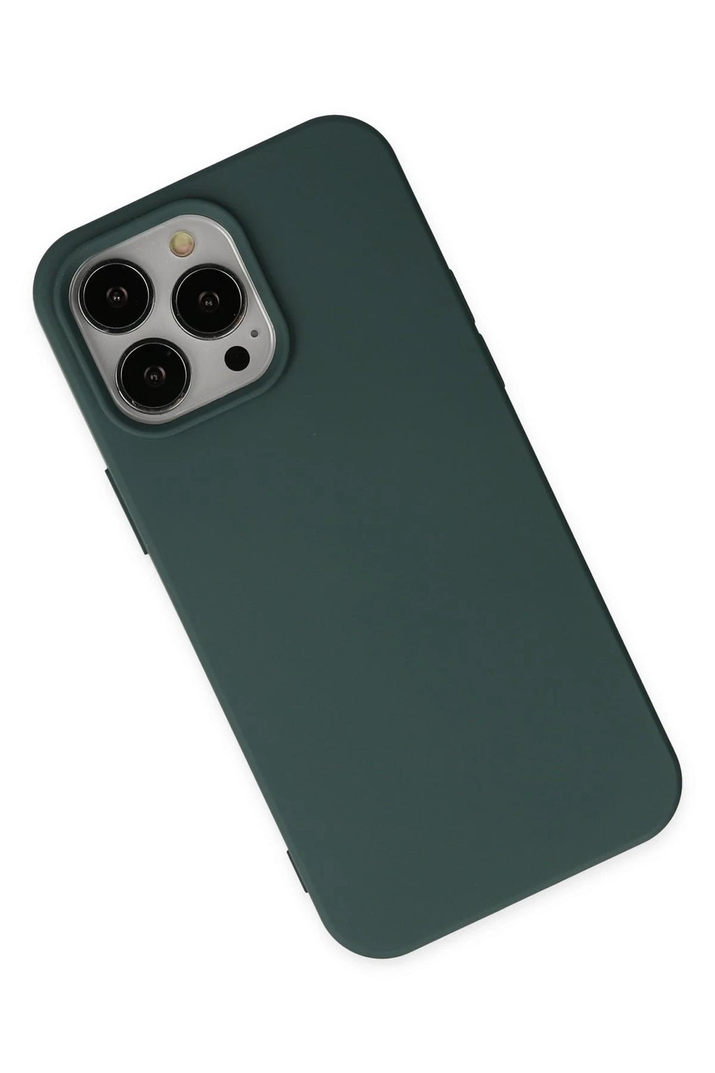 Mey İthalat® iPhone 14 Pro Kılıf Nano içi Kadife Silikon - Koyu Yeşil