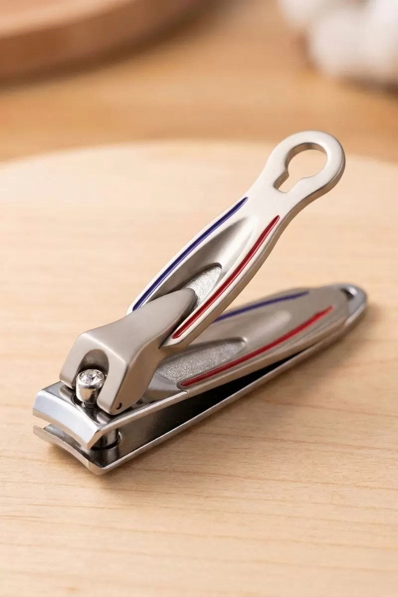 Kırmızı-mavi Şeritli Modern Tırnak Makası - Ergonomik Paslanmaz Çelik Bakım Gereci