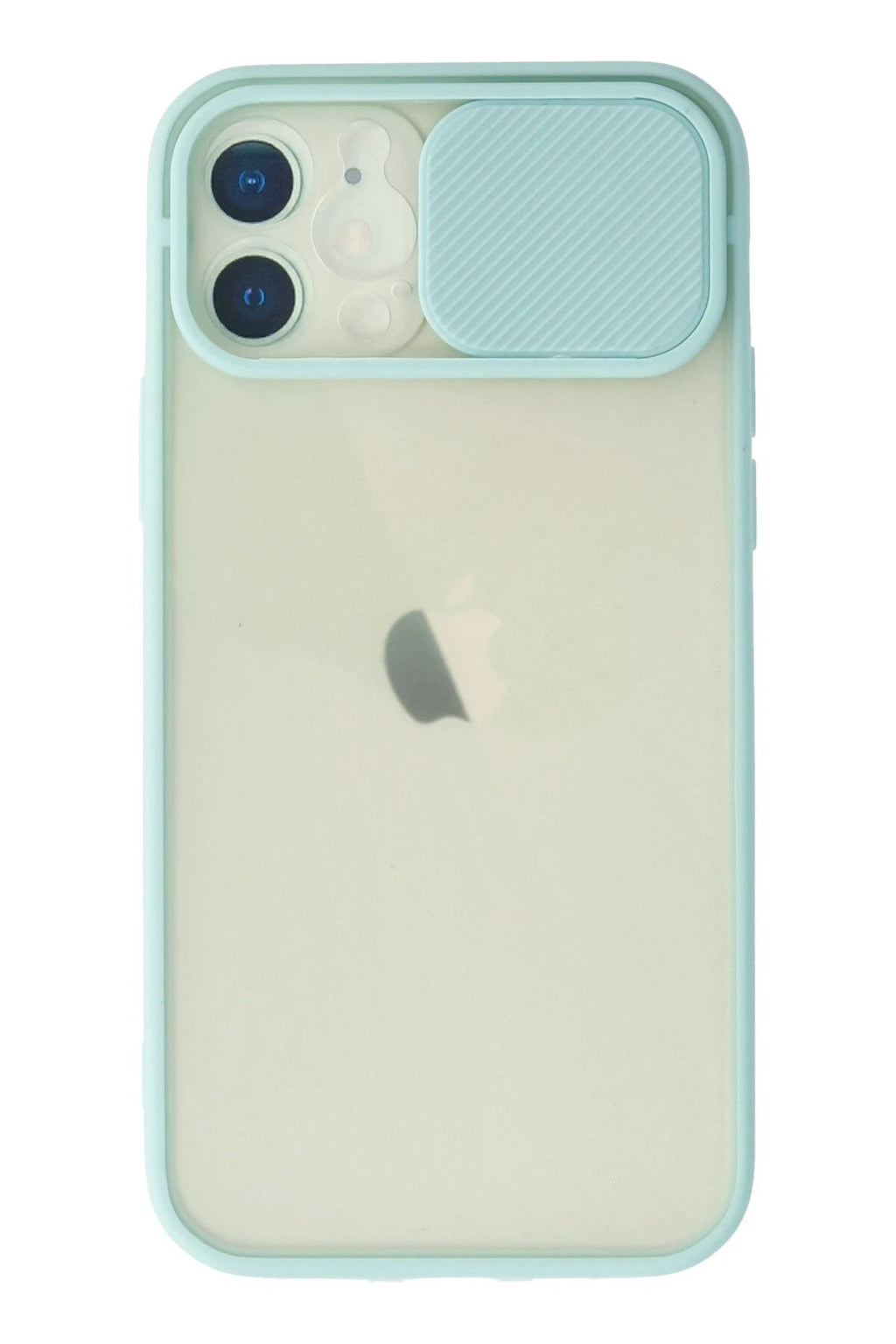 Mey İthalat® iPhone 12 Kılıf Palm Buzlu Kamera Sürgülü Silikon - Turkuaz