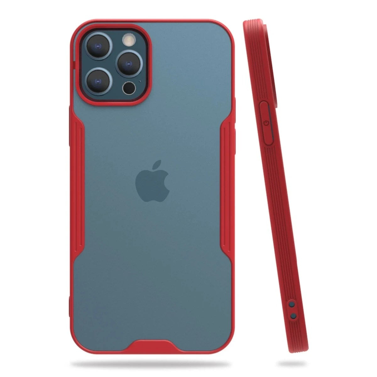 Mey İthalat® iPhone 12 Pro Max Kılıf Platin Silikon - Kırmızı